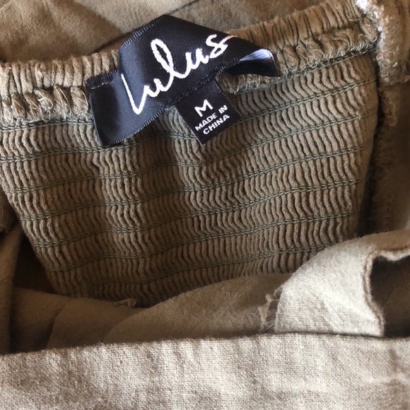 Lulus button front olive green dress - Picture 6 of 7